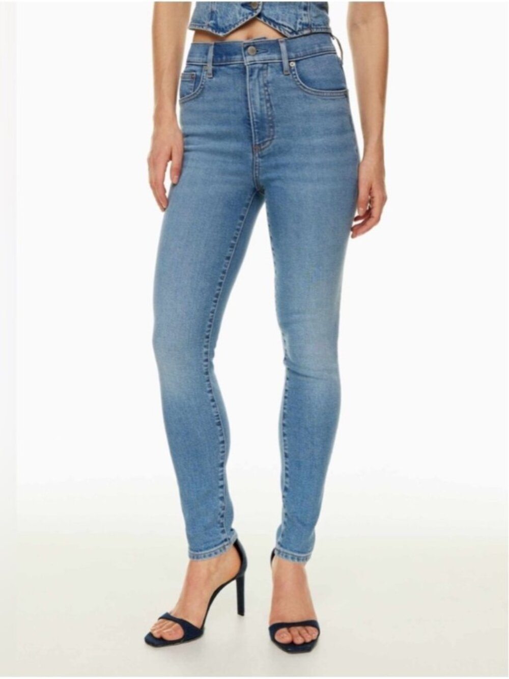 Aritzia Denim Forum The Lola High Rise Skinny Jeans Denim Blue Wash Size 29
